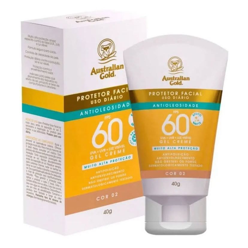 Protetor Filtro Solar Facial Australian Gold Com Base Uso Diário Toque Seco  Antioleosidade