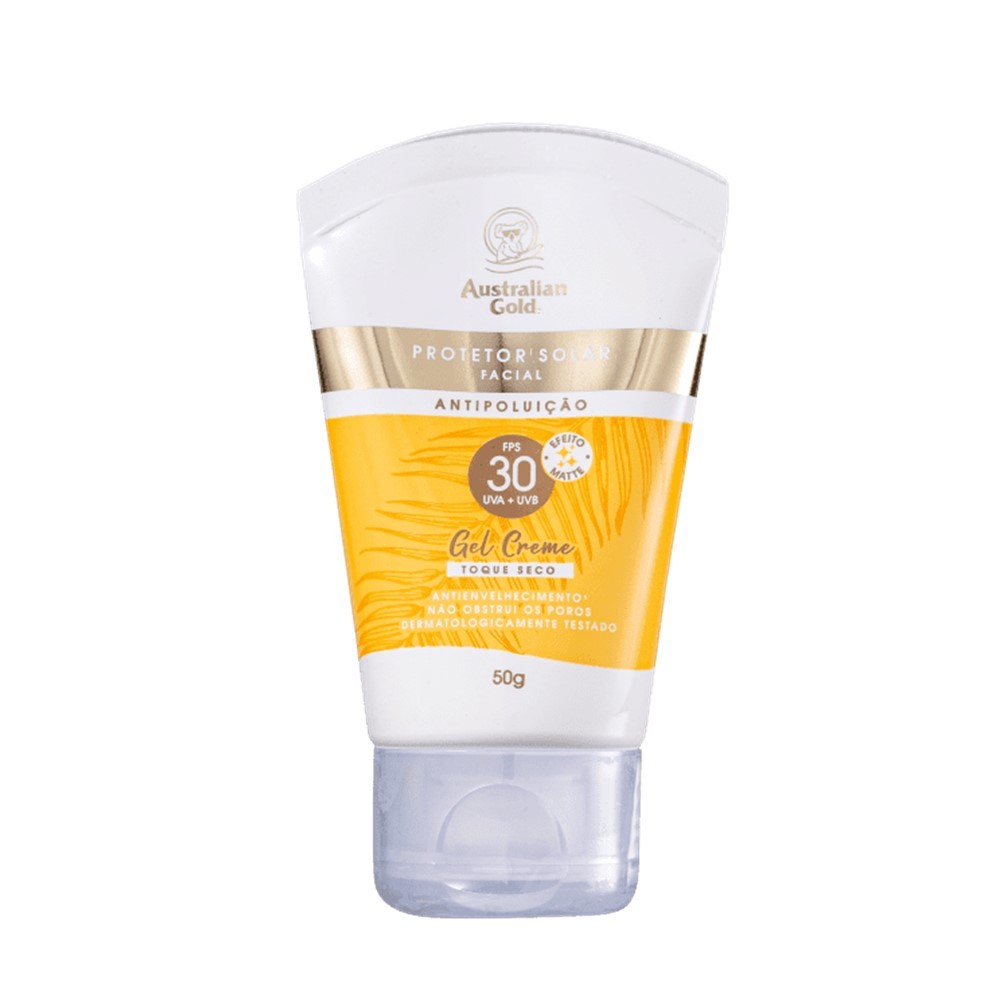 Protetor Solar Facial Gel Creme Fps 30 UVA/UVB Australian Gold 50g