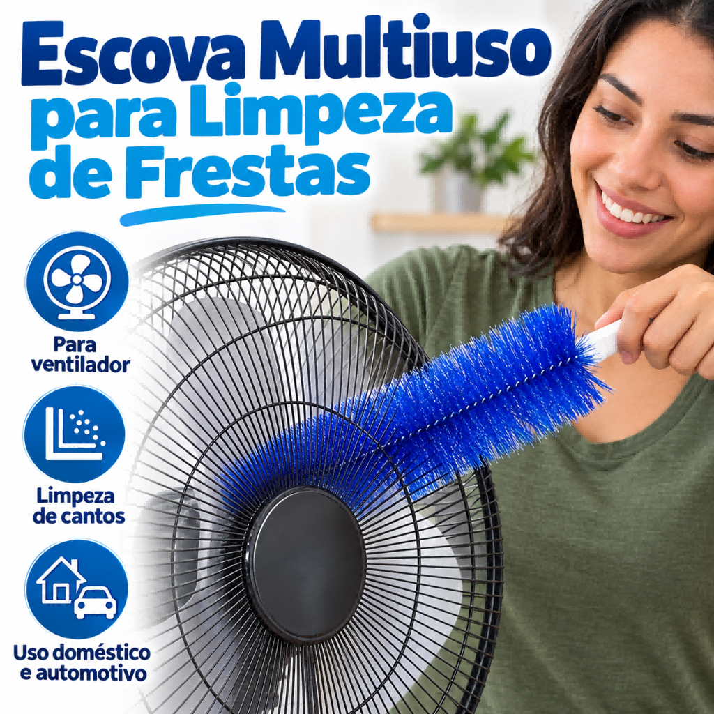 Escova Multiuso Limpa Frestas, Ventilador, Ar-Condicionado e Saída de Ar do Carro para Casa e Automóvel