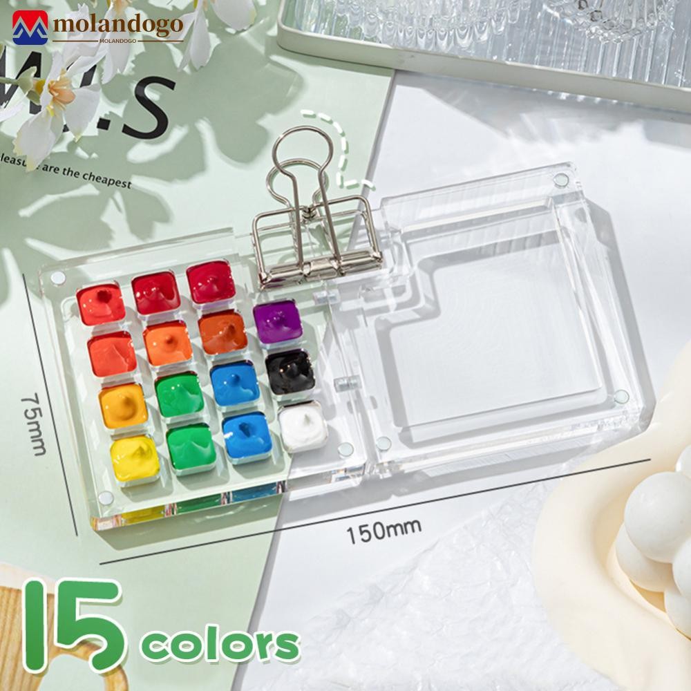 Paleta De Caderno Portátil De Grade MOLANDOGO 8/15 , Mini Caixa De Cores De Madeira De Nogueira , Estojo De Aquarela De