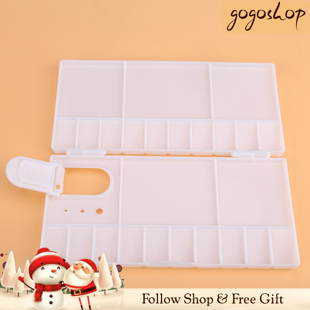 Gogoshopp-br Gogoshopp-br Paleta de pintura plástica dobrável 24 grades bandeja quadrada artística caixa aquarela
