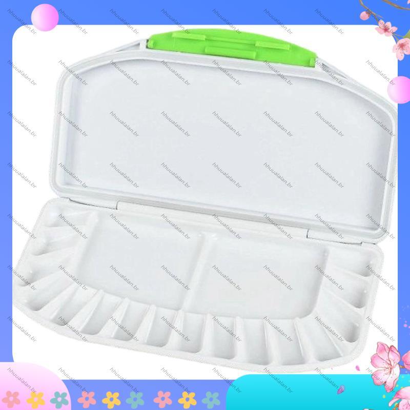 [H De Alta Qualidade] Paleta Aquarela Hermética Com 16 Grades De Cores , 2 Zonas De Área De Mistura-Ideal Para Pinturas