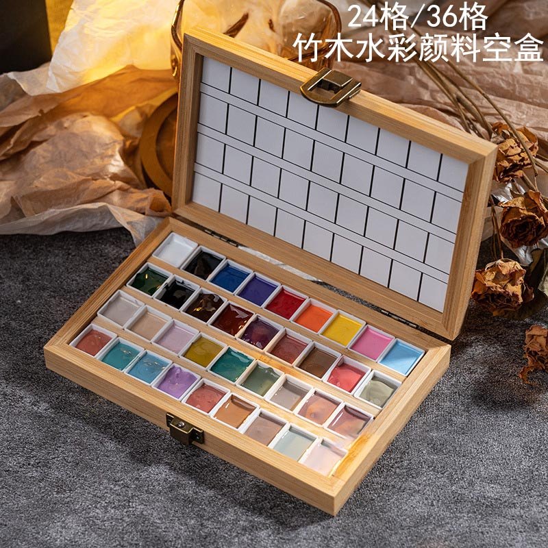 Paleta de Manicure tapinhas cola Sub-embalagem caixa aquarela pintura cor cola tonificação uso 36 grades 24 grades caixa