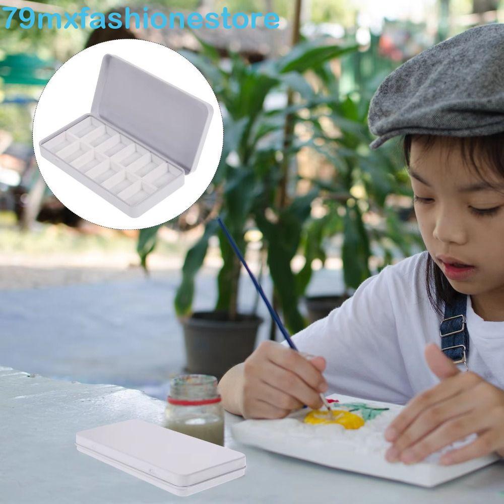 Caixa De Pintura Em Aquarela MXFASHIONESB , Ferro 12/21/24/45 Grades Paleta De Arte Mistura De Cores Portátil