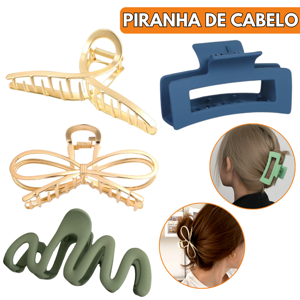 Clipes Piranha Presilha De Garra Forte Para Cabelos Compridos - Escolha Seu Kit