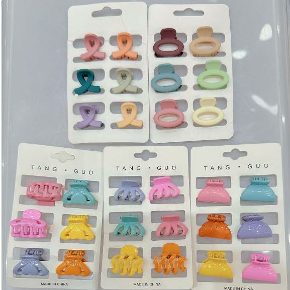 1Kit com 6 Piranhas/ Presilhas minis Prendedores para Franja de Acrilicos Coloridos