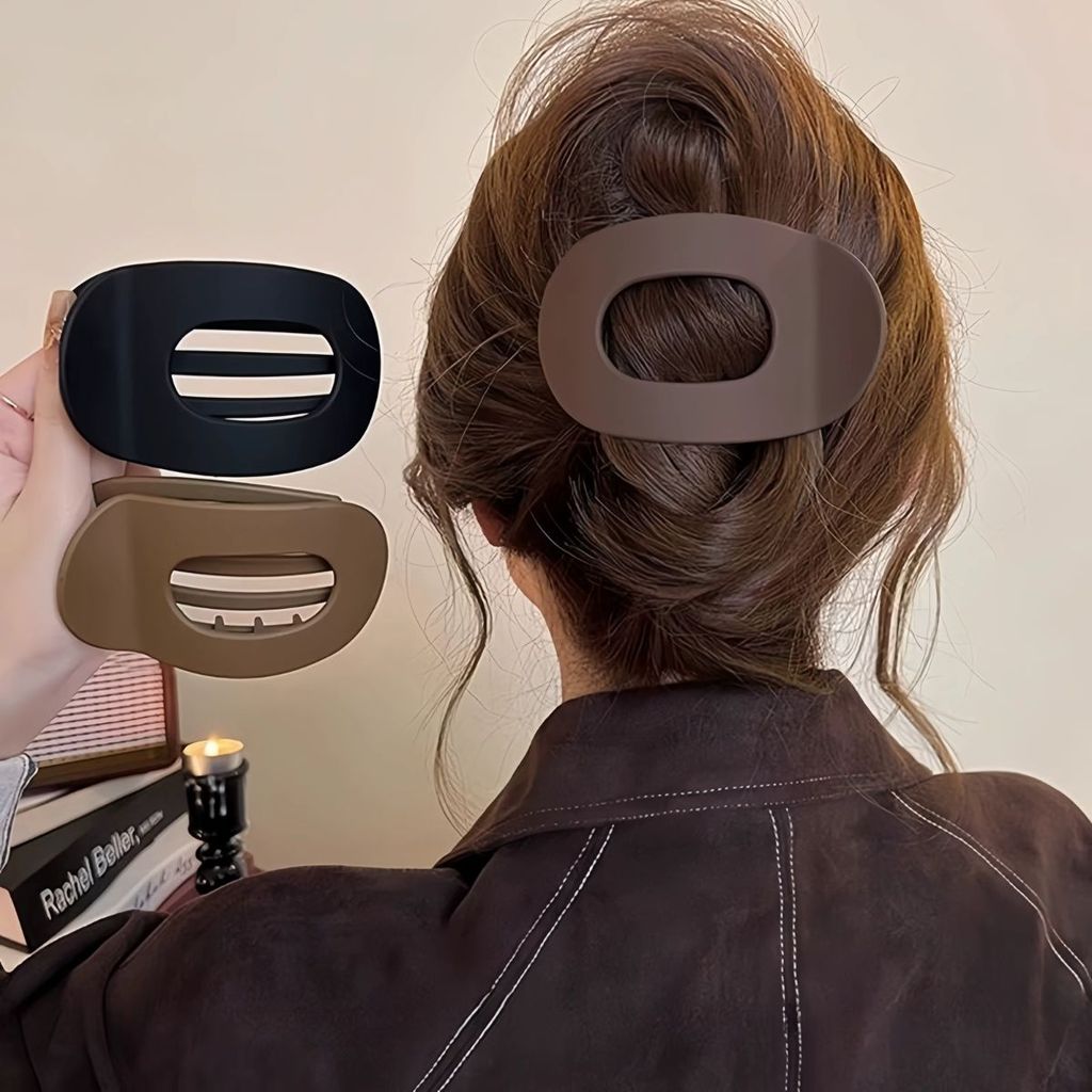 Presilha Prendedor de Cabelo Oval Garra Coreana Piranha de Cabelon Estilo Tartaruga Cores Opacas