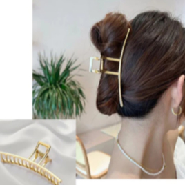 KIT 2 peças Piranha 11CM Dourada Prendedor Garra de Cabelo de metal blogueira  !! Envio Imediato