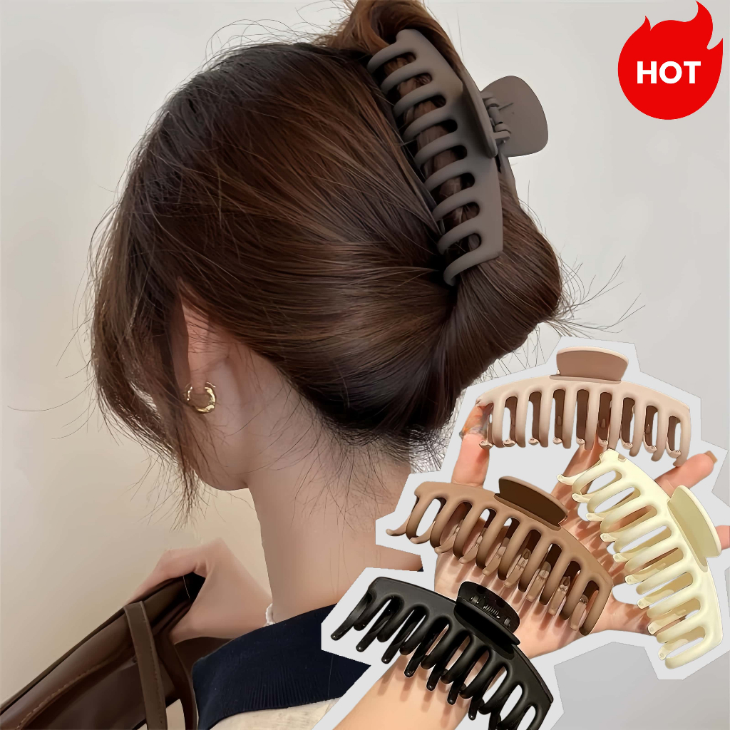 [ KIT 3 ] Prendedor Maxi Presilha Piranha / HAIR CLIPS Garra de Cabelo 11CM -  Matte Keel Elegante