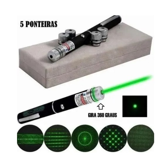 Caneta Pointer Verde Luz Potente Alcance 9km
