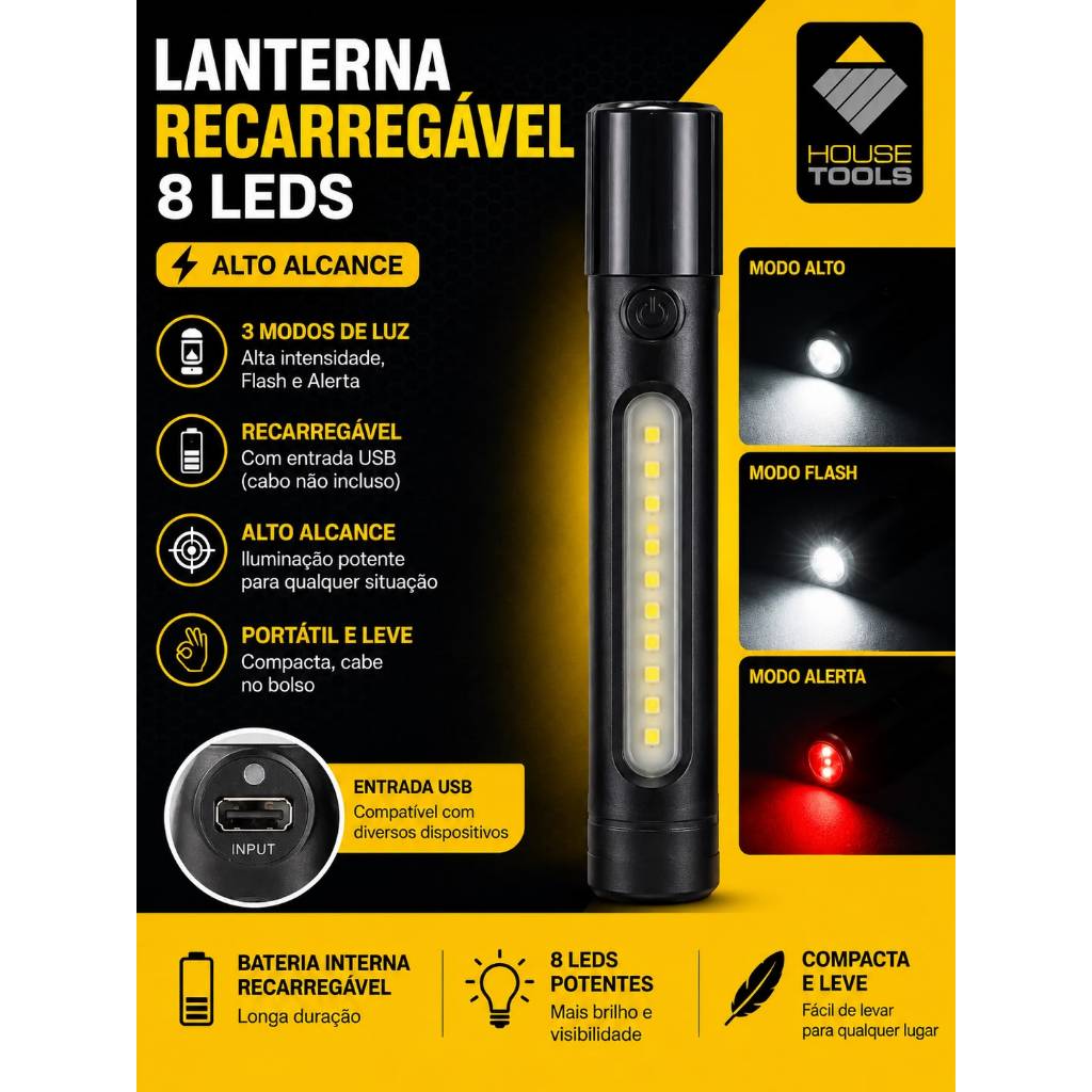 LANTERNA 1 LED COM FLASH