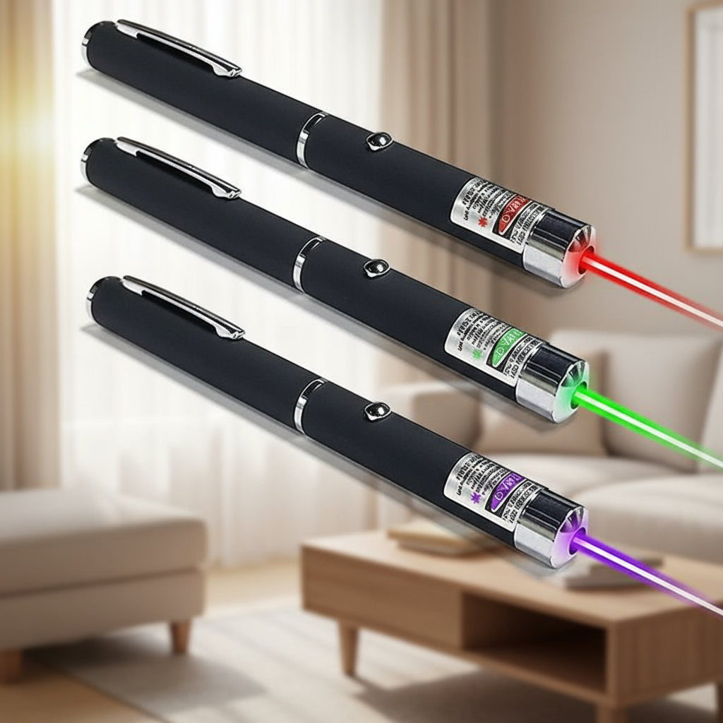 Ponteiro Laser Verde Vermelho Azul Forte 5mW Luz de Ponto Único