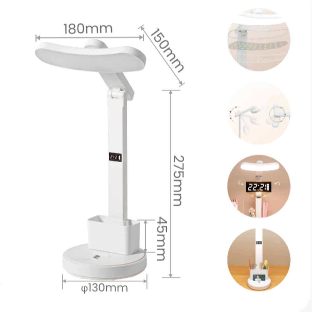 Candeeiro de Mesa LED Anti Luz Azul Espectro Completo Proteção Visual para Estudo e Leitura