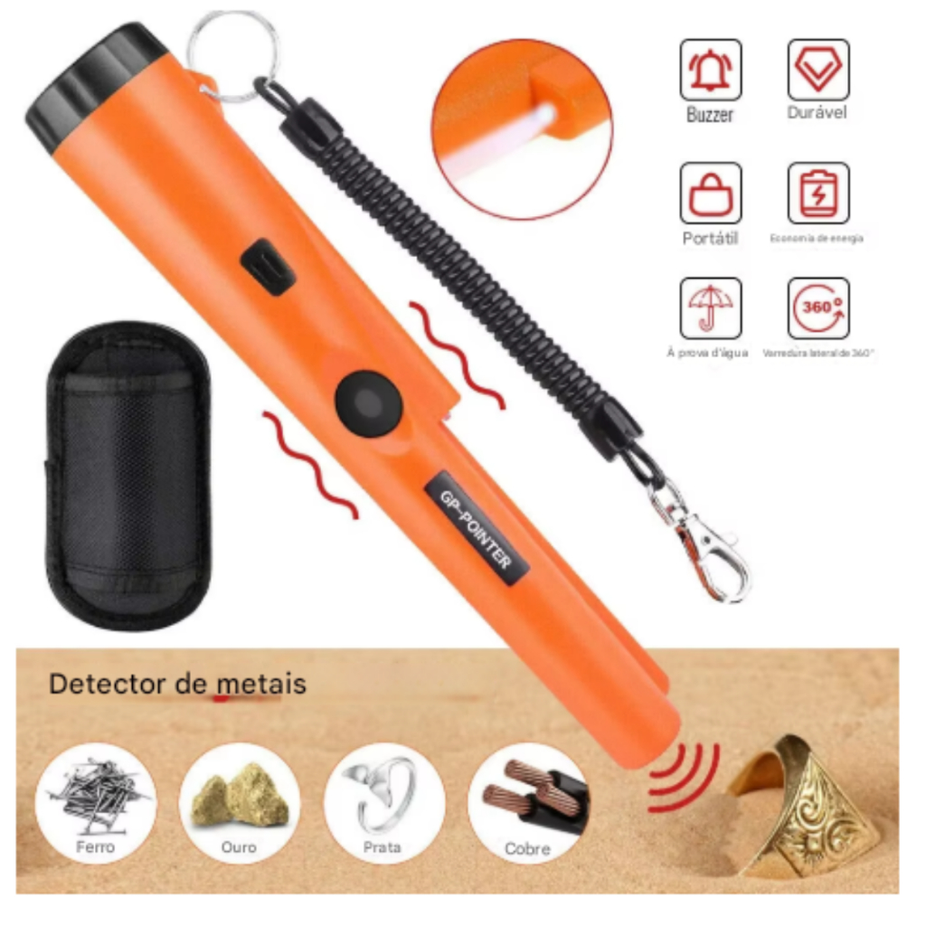 Detector De Metais Portátil Ponteiro Alta Precisão IP66 Com LED Tipo Pointer Profissional Ouro Prata Cobre GBPB01