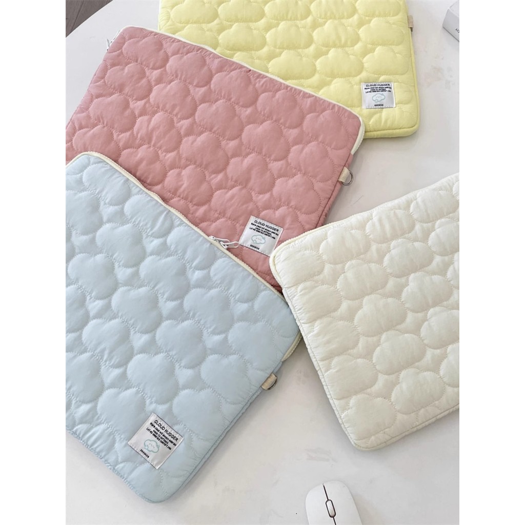 Você saco de madeira coreia bonito nuvem bordado ipad Tablet saco 37/43/50cm saco de armazenamento para Notebook