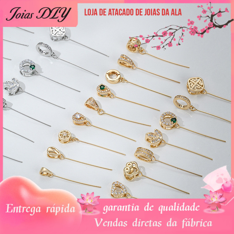 Preservação de cor forte 14K banhado a ouro agulha fina pingente fivela forte buraco longo agulha fivela carne narina gi