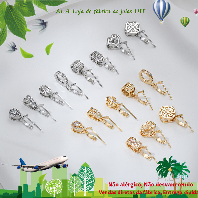 Preservação de cor forte 14K banhado a ouro agulha longa pingente de jade fivela de semente de girassol DIY cristal jade