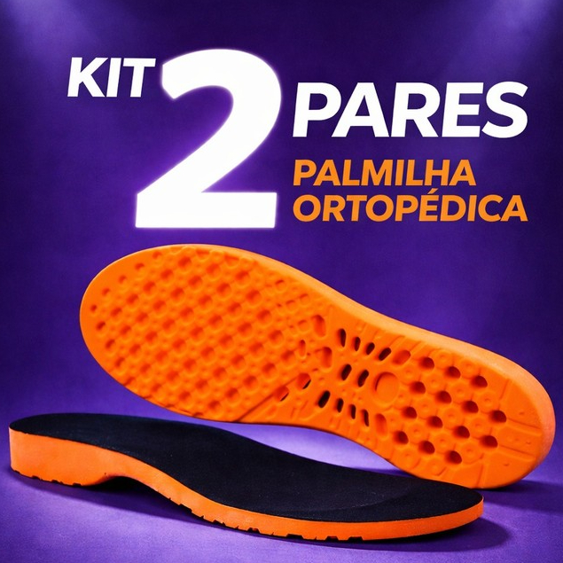 KIT 2 PARES PALMILHA ORTOPÉDICA EM GEL PU SILICONE SHOCK ZERO CONFORTO EXTREMO PARA LONGAS HORAS