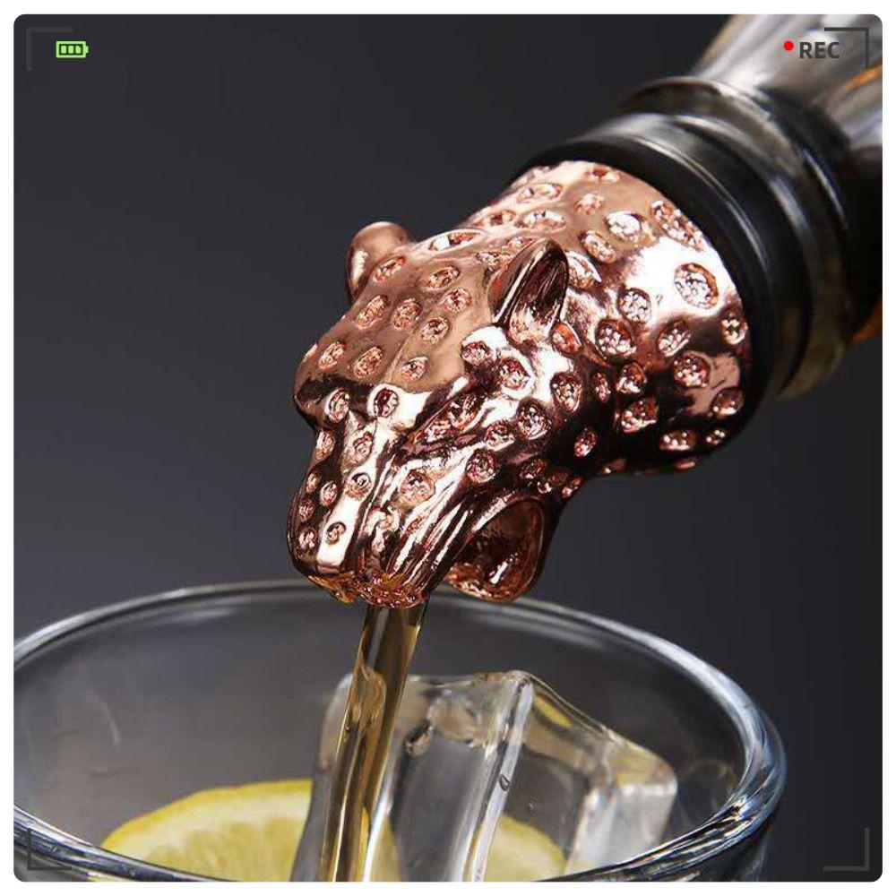Pourer De Vinho , Rolhas Portáteis De Garrafa Com Cabeça De Leopardo/Leão/Antelope , Dispensador Em Liga De Zi