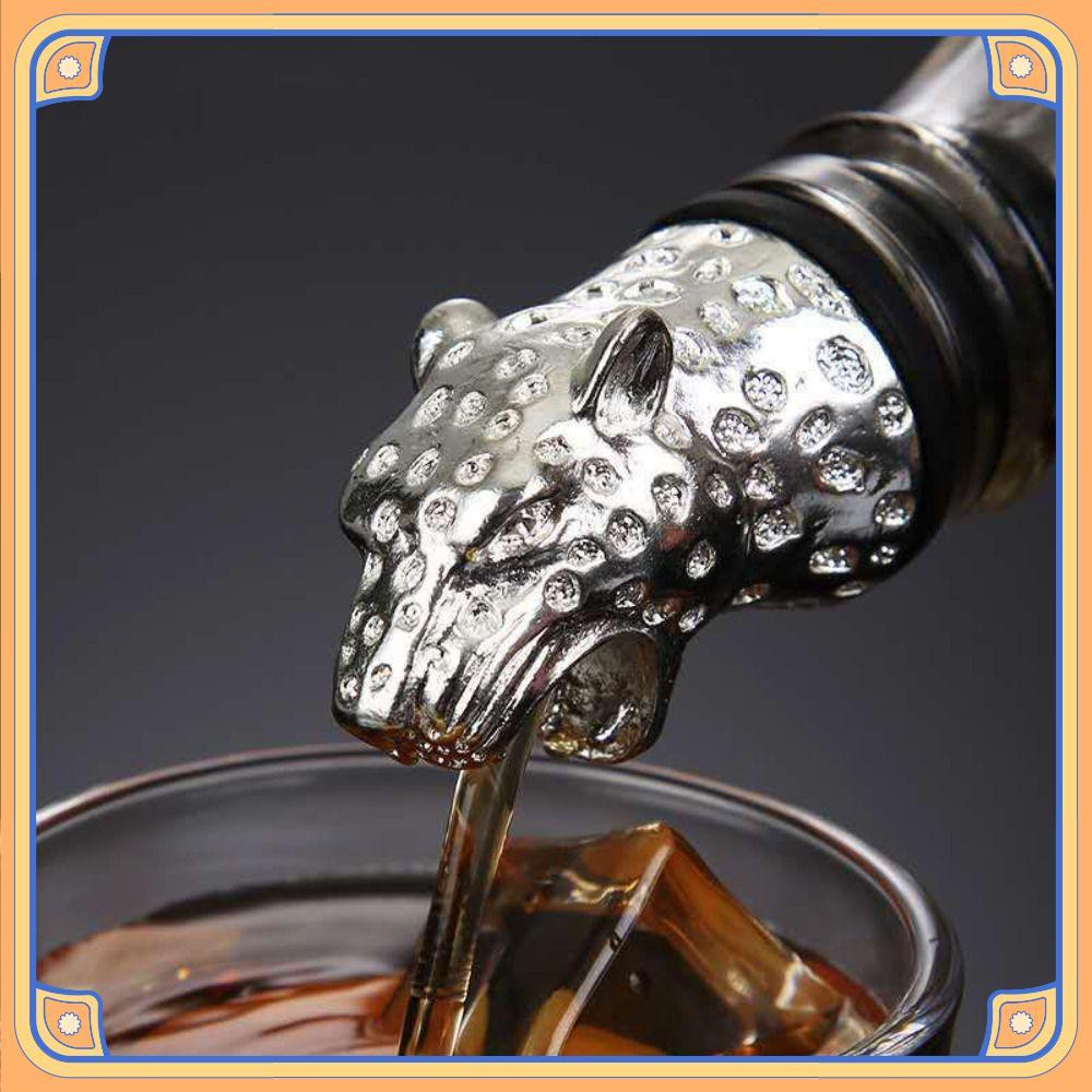 Rolhas De Garrafa  , Derramador De Vinho Portátil Com Cabeça De Leopardo/Leão/Antelope , Boca Em Liga De Zinco