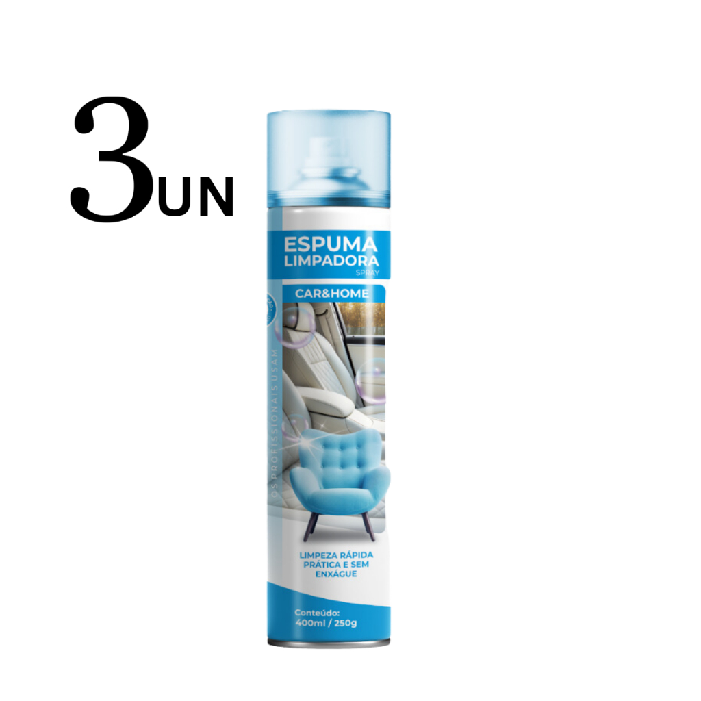 3 Etaniz Espuma Limpadora Automotiva/Domiciliar Em Spray 250g