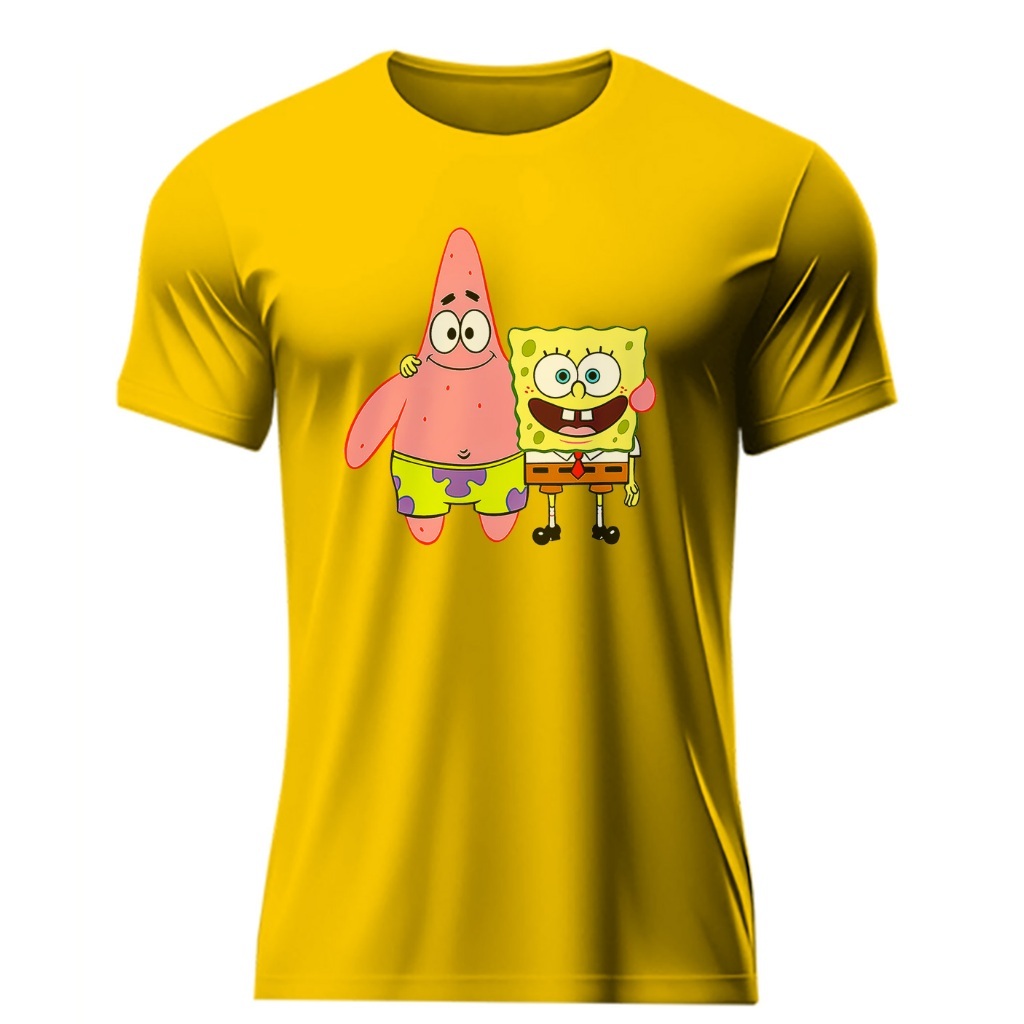 Camiseta Bob Esponja E Patrik - 100% Algodão
