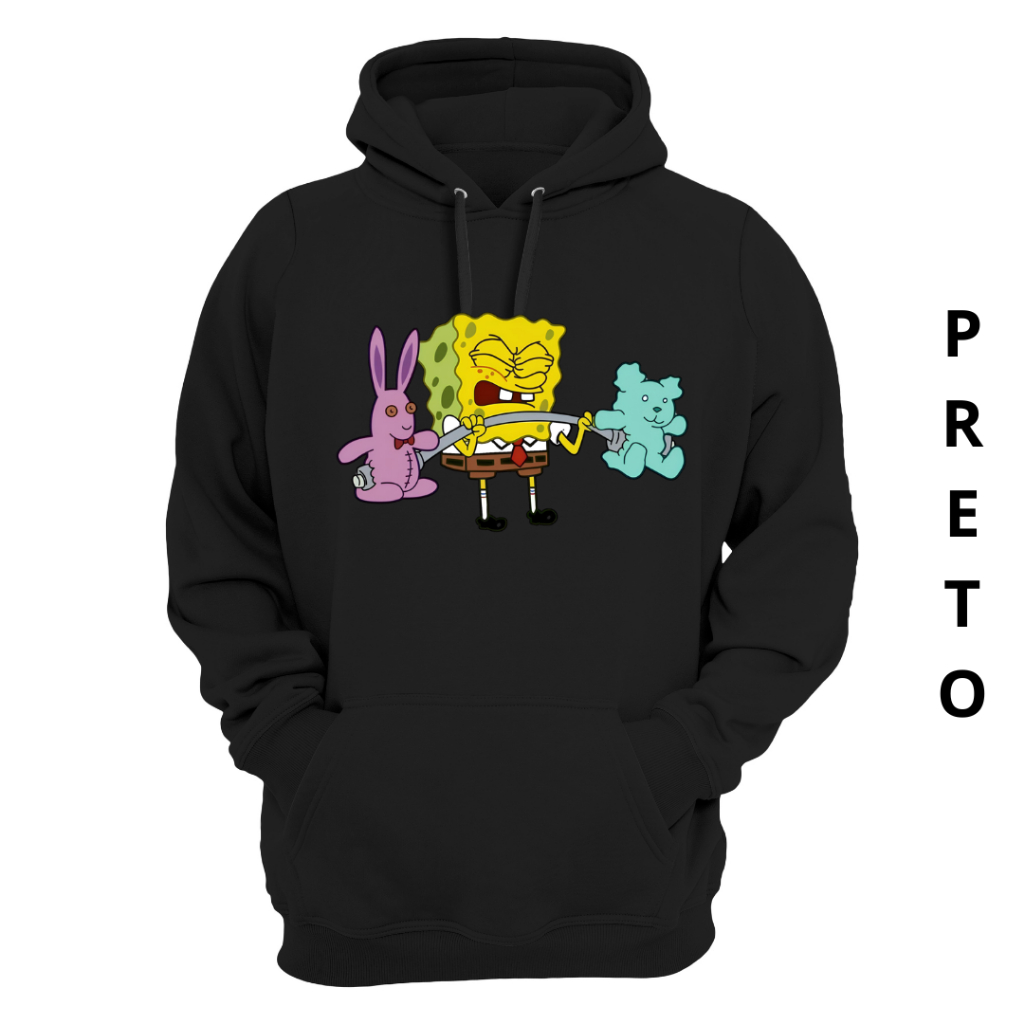 Moleton Unissex Estampado Bob Esponja Blusa De Frio Envio Imediato