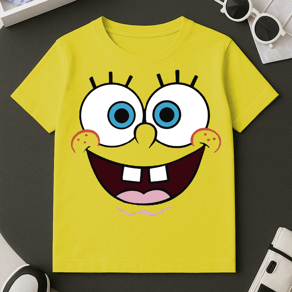 Camiseta Bob Estampada Esponja T-shirt Blusa 100% Algodão Premium Masculino Do Tamanho 2 ao GG