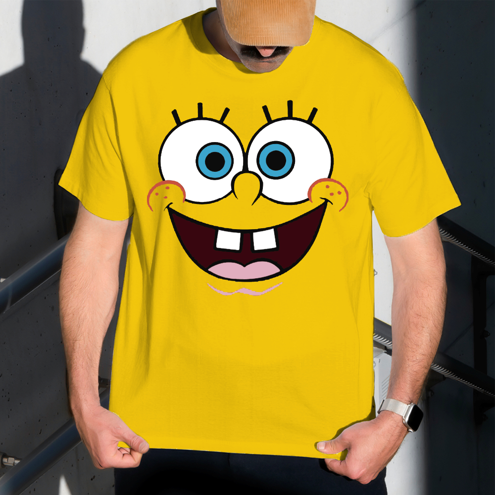 Camiseta Masculina Bob Estampa Esponja 100% Algodão T-shirt Camisa Blusa Do Tamanho P ao GG