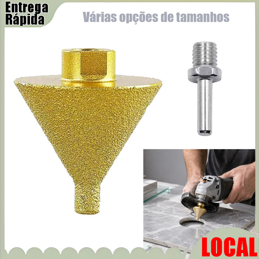 Broca de chanfro de diamante com rosca, moedor de ângulo Universal, telha, pedra, fresagem, corte, broca de moagem