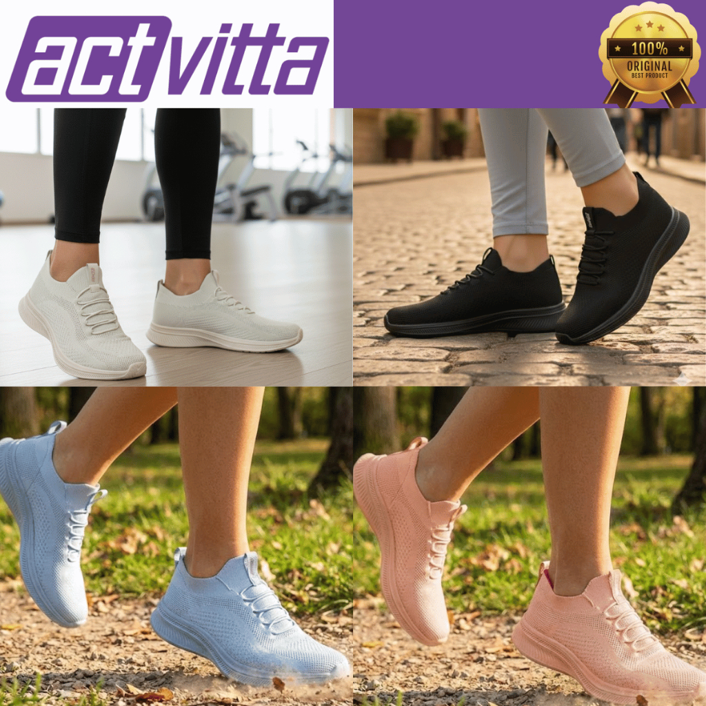 Tênis Feminino Actvitta Slip On Confortável Calce Fácil Caminhada Academia Esportivo Leve Original
