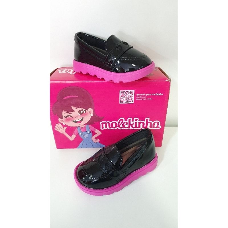 Mocassim Loafer Baby Molekinha Infantil Menina Confortável Leve Macio Casual Original Solado Antiderrapante Elegante