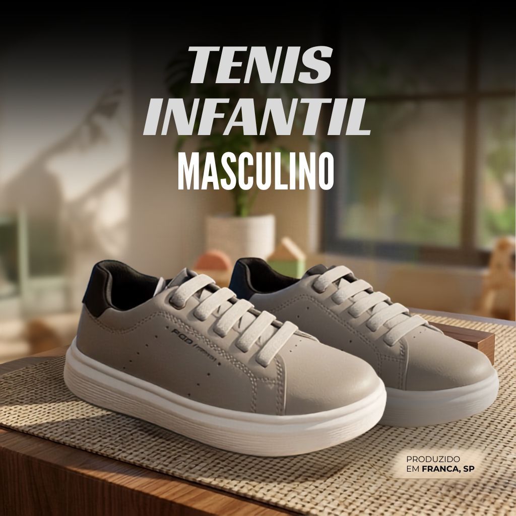 Sapatênis Infantil Pegada 372109 Microfibra Menino Casual Confortável Leve Original Solado Antiderrapante Macio