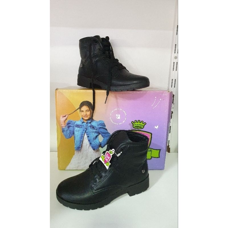 Coturno Infantil Pink Cats Menina Casual Confortável Cano Médio Leve Macio Original Solado Tratorado Antiderrapante