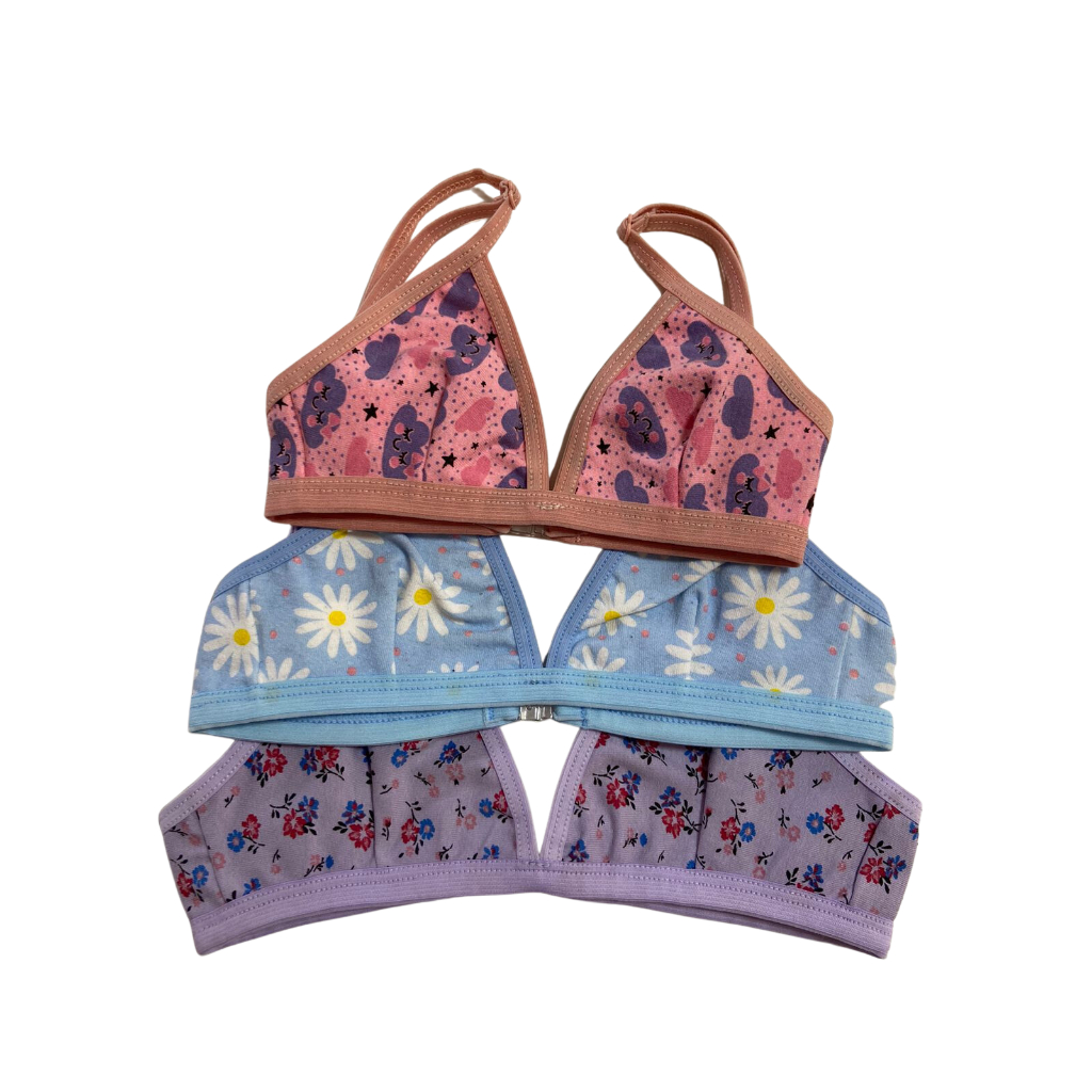 Kit 5 Sutiãs Infantil Algodão Cotton