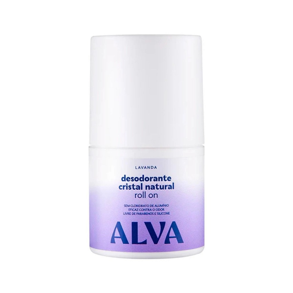 Desodorante Alva Roll On Cristal Natural Lavanda Vegano 50ml