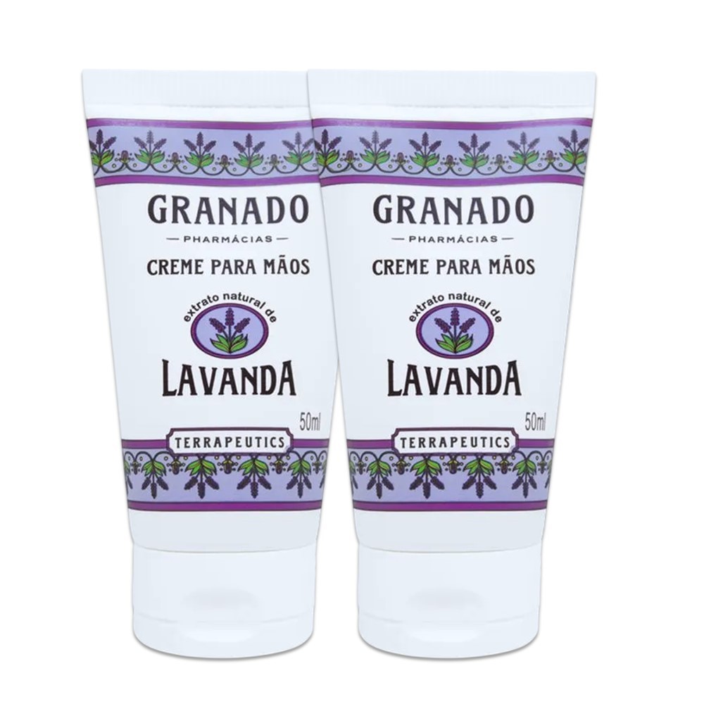 Kit 2 Creme Hidratante para Mãos 50ml Lavanda Hidratante Terrapeutics Granado