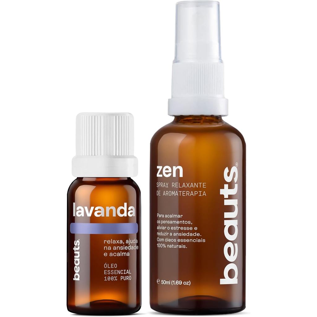 Kit Ansiedade Beauts Lavanda Francesa + Spray Zen 50ml Relaxante Natural