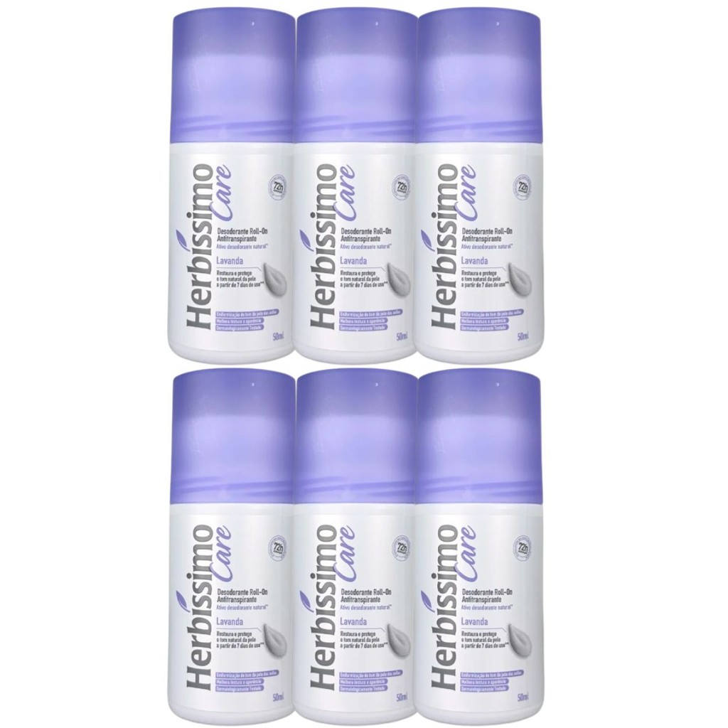 Kit 6 Desodorante Roll-On Lavanda Herbíssimo 50Ml - Dana
