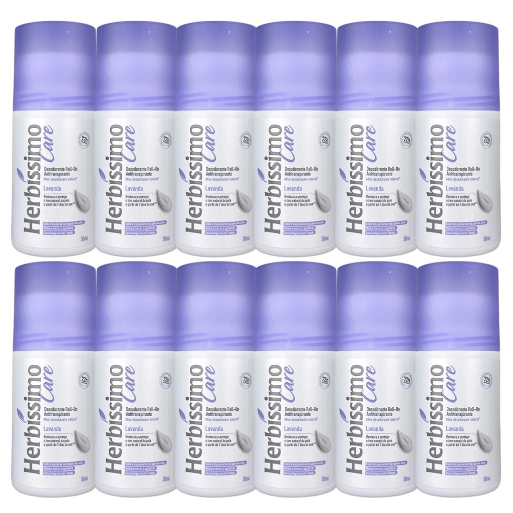 Kit 12 Desodorante Roll-On Lavanda Herbíssimo 50Ml - Dana