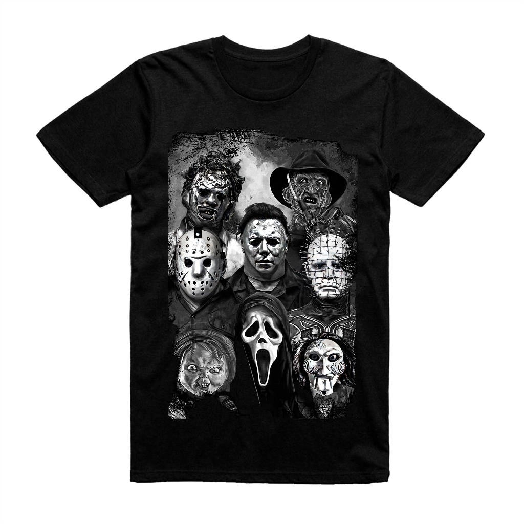 Camiseta com estampa de filme halloween scream jason chucky