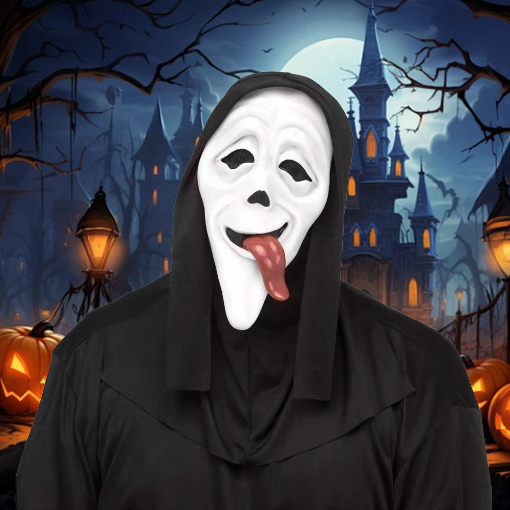 Halloween Ghost Scream Movie Horror Face Mask Cosplay Adult Costume Accessories Props