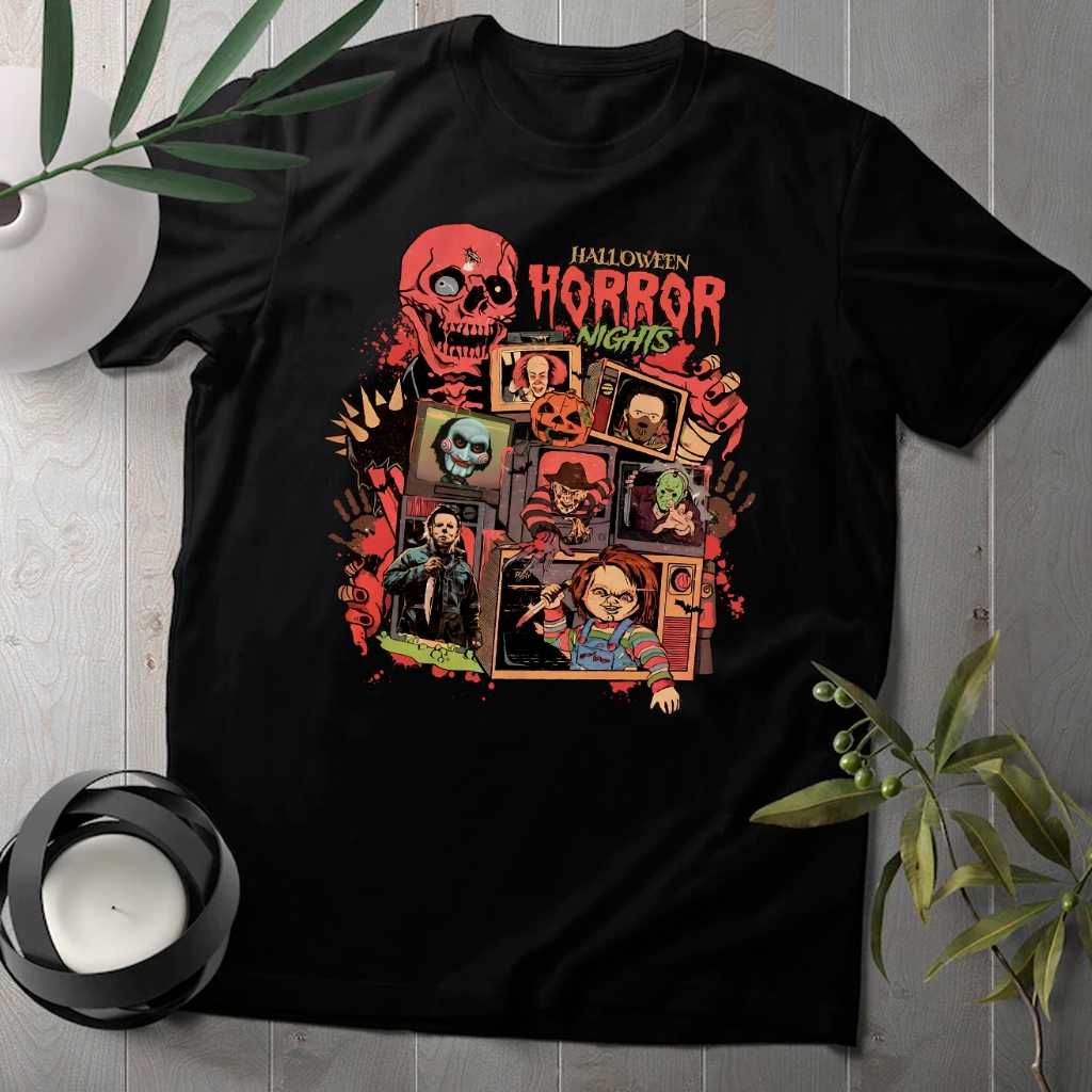 Camiseta Vilões de Halloween Amigos de Filmes de Terror camisa horrores da Noite