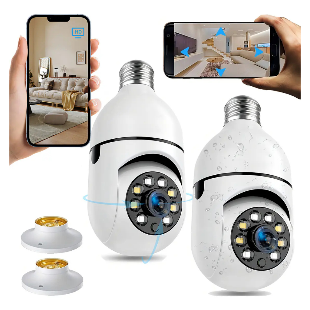 Multifunction E27 Bulb WiFi Camera, HD Indoor Security Camera Night Vision