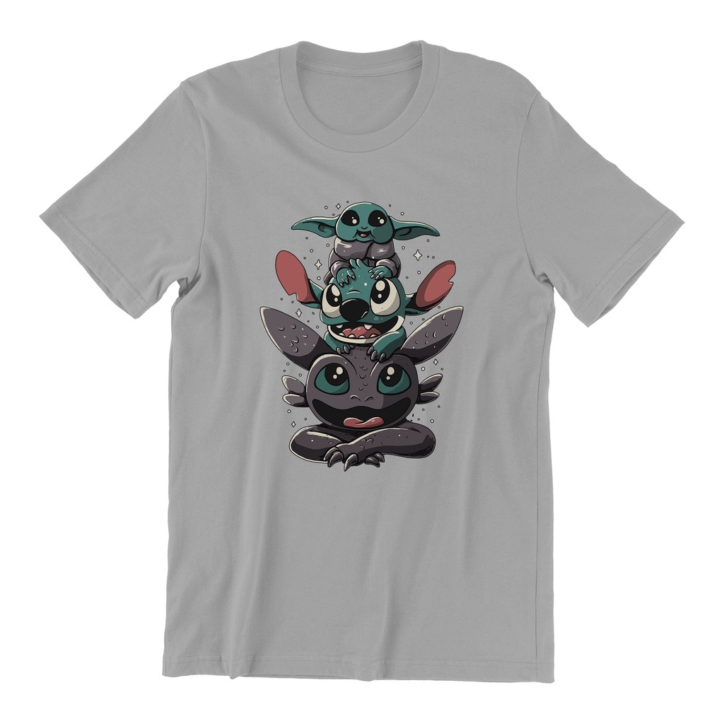 Camiseta Unissex Algodão Torre Lilo Stich Banguela Dragão Soluço