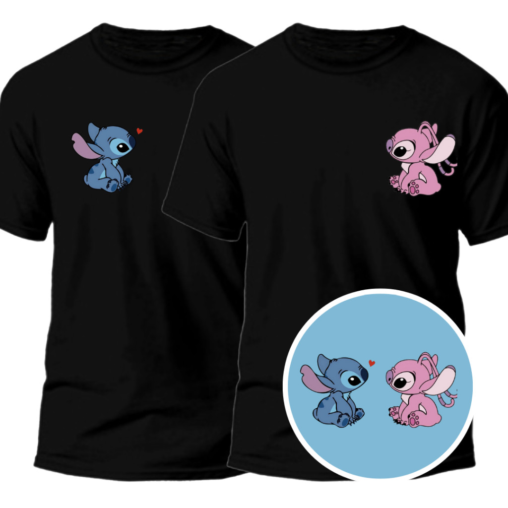 Camiseta Lilo & Stich  Angel  100% Algodão Casal