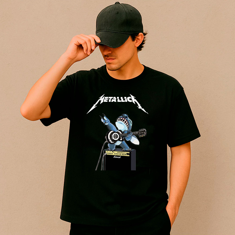 Camiseta Basica estilosa banda de rock metalica lilo metal turne tour em algodao Unissex