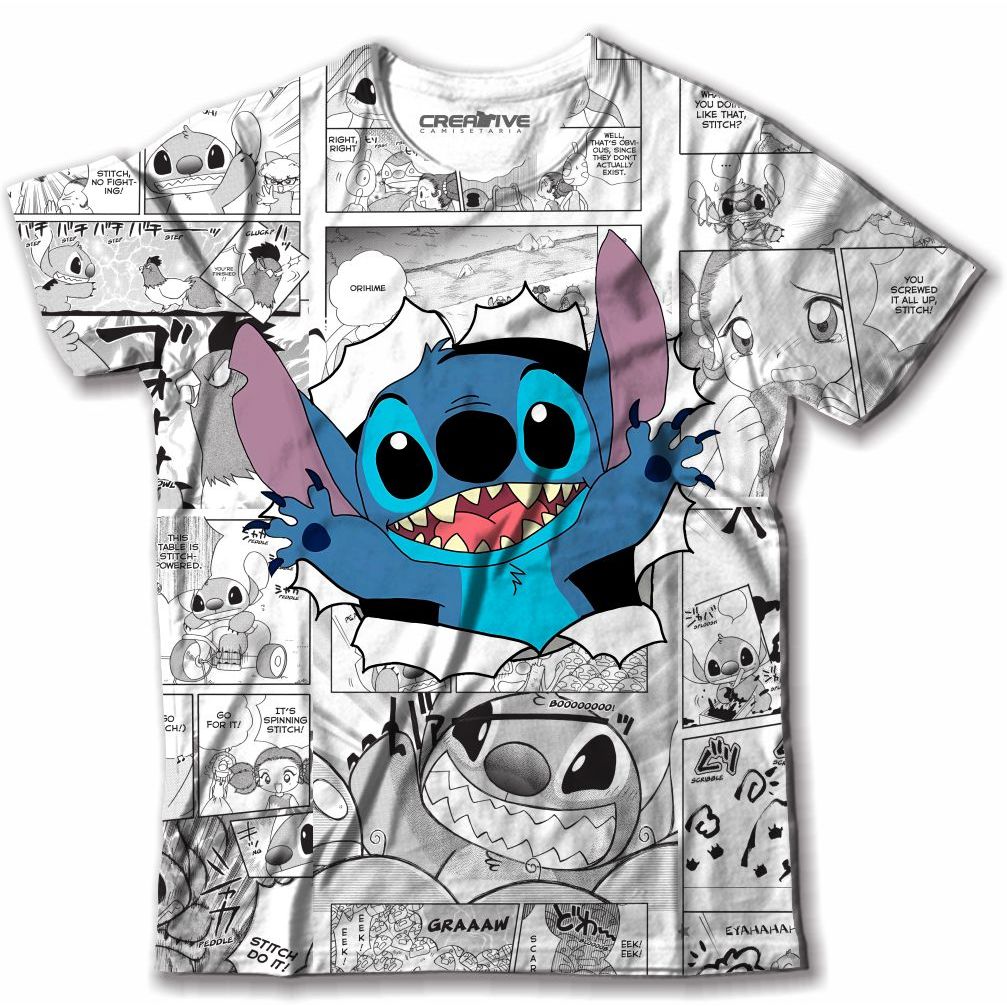 Camiseta Personagem Lilo & Stitch Adulto e Infantil Envio Rapido