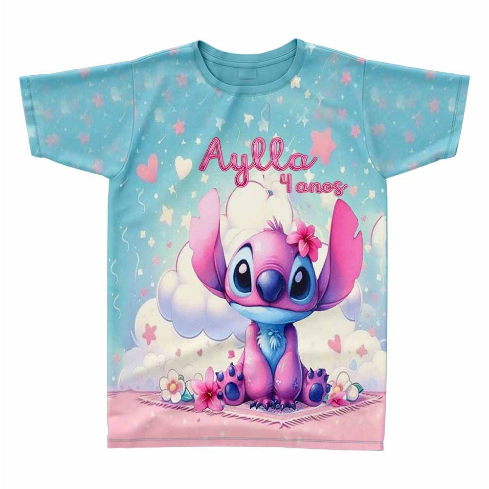 Camisa rock - LiLo Stich - Adulto e Infantil