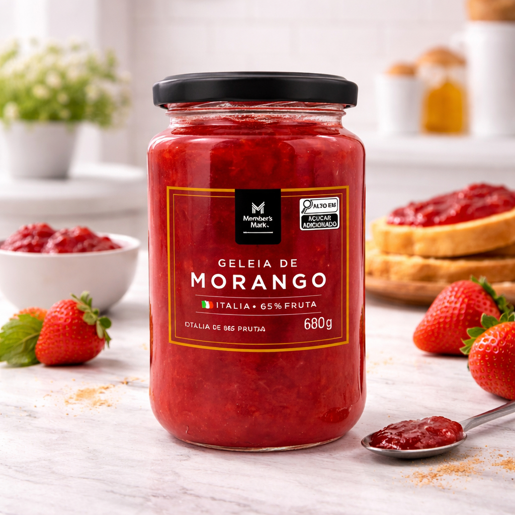 Geleia de Morango Gourmet Italiana Members Mark 680g Pote Vidro – Tamanho Família